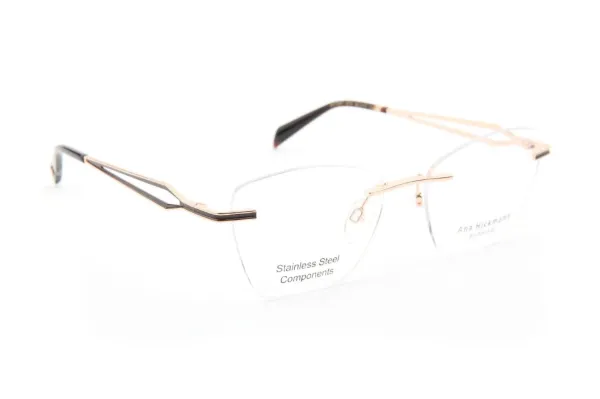 ANA HICKMANN Optical Champaign Goldmatt Dark Red/Dark Tea Light Yellow Havana/