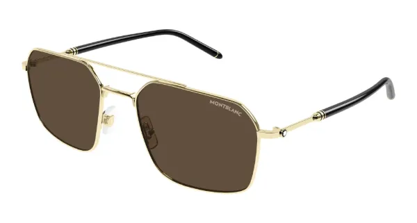MONTBLANC Sunglasses Gold Gold Brown