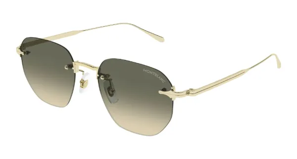 MONTBLANC Sunglasses Gold Gold Green