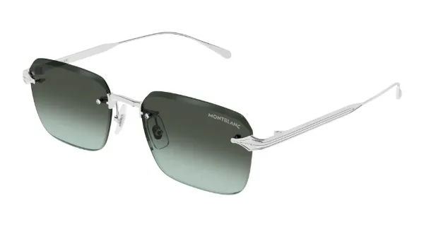 MONTBLANC Sunglasses Silver Silver Green