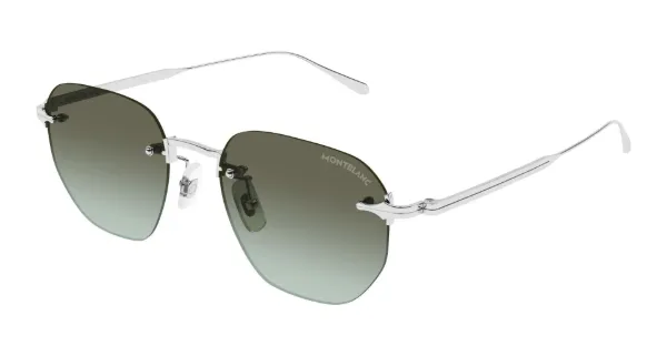 MONTBLANC Sunglasses Silver Silver Green