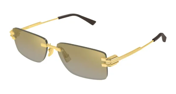 BOTTEGA VENETA Sunglasses Gold Gold Grey