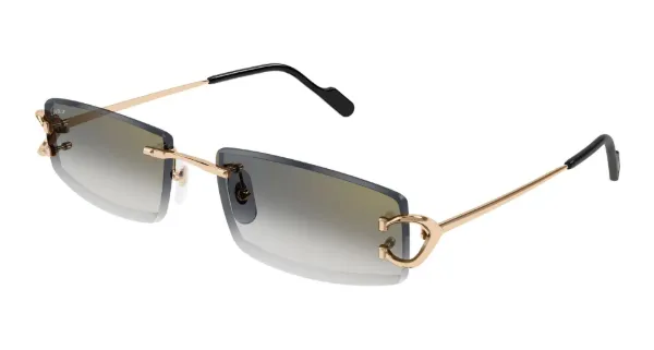 CARTIER Sunglasses Gold Gold Grey