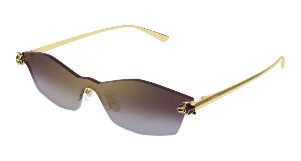 CARTIER Sunglasses Gold Gold Violet