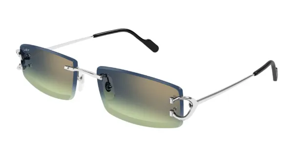 CARTIER Sunglasses Silver Silver Blue