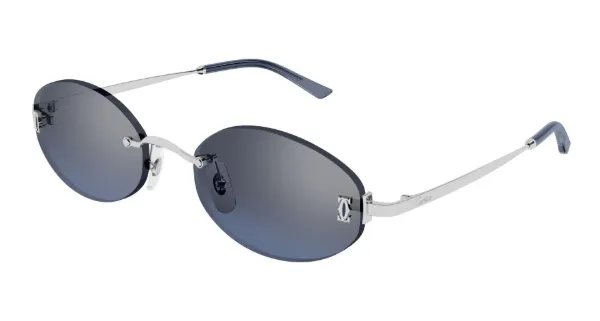 CARTIER Sunglasses Silver Silver Blue