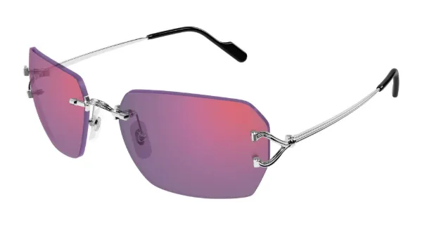 CARTIER Sunglasses Silver Silver Violet