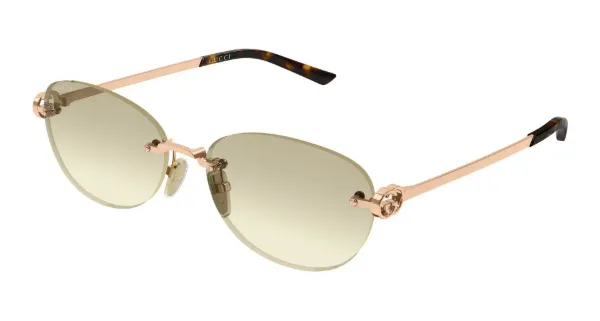 GUCCI Sunglasses Gold Gold Brown