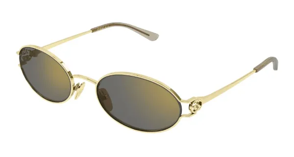 GUCCI Sunglasses Gold Gold Grey