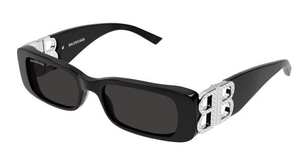 BALENCIAGA Sunglasses Black Silver Grey/