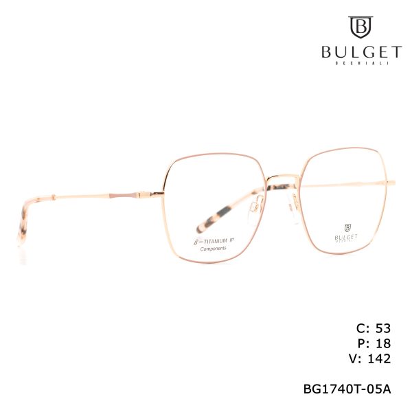 BULGET Optical Champaign Gold Half Gloss Matted Tea Pink/