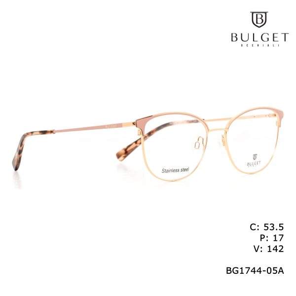 BULGET Optical Champaign Gold Half Gloss Matted Tea Pink/