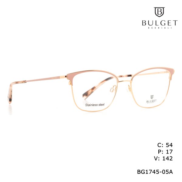 BULGET Optical Champaign Gold Half Gloss Matted Tea Pink/