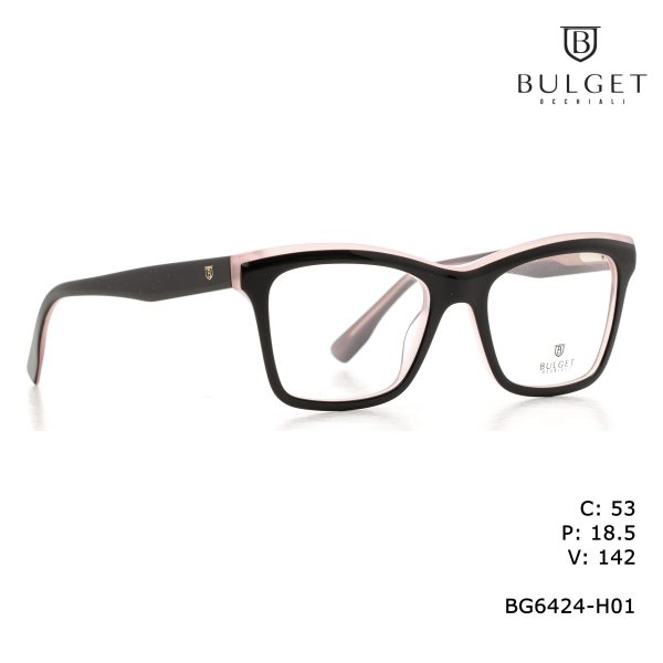 BULGET Optical Outside Black,Inside Milky Orange Pink/