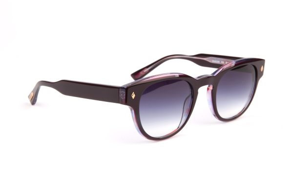 BULGET Sunglasses Outside Transparent Red Inside Transparent Purple Pink Blue Stripe/GRADIENT