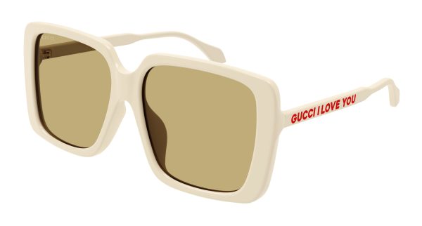 GUCCI Sunglasses Ivory Ivory Brown/