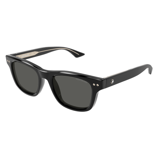 MONTBLANC Sunglasses Black Black Smoke/POLARIZED