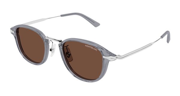 MONTBLANC Sunglasses Grey Silver Brown/