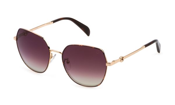 TOUS Sunglasses Shiny Rose Gold W/Havana Parts/