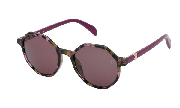 TOUS Sunglasses Shiny Violet/Green/Brown Havana/