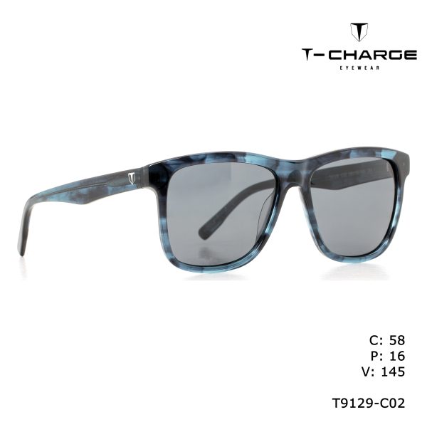 T-CHARGE Sunglasses Striped Blue Havana Elhh-0003, Eleung/Polarized