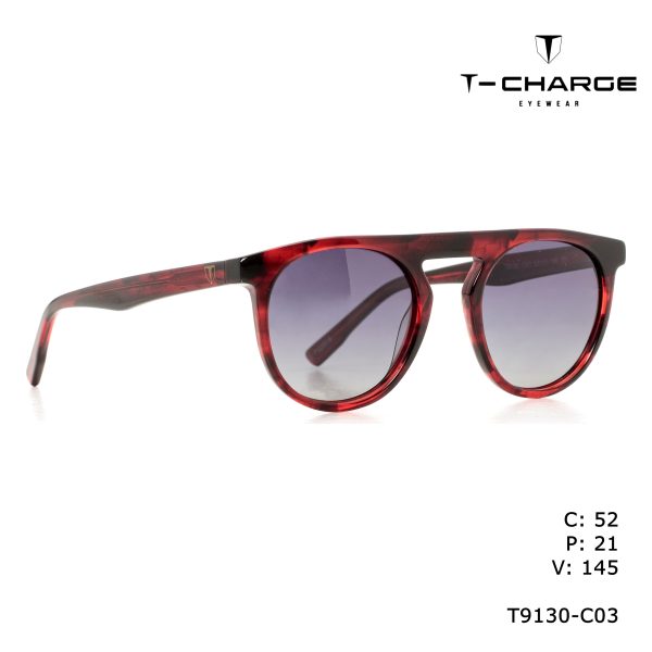 T-CHARGE Sunglasses Striped Red Elhh0004, Eleung/Polarized