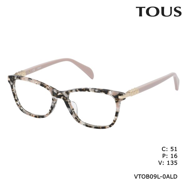 TOUS Optical Shiny Havana Feather Pink/