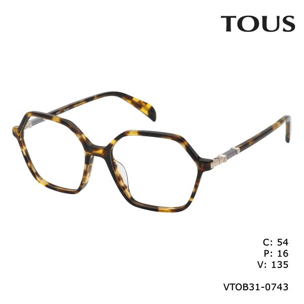TOUS Optical Shiny Brown/Yellow Havana/