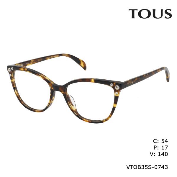 TOUS Optical Shiny Brown/Yellow Havana/