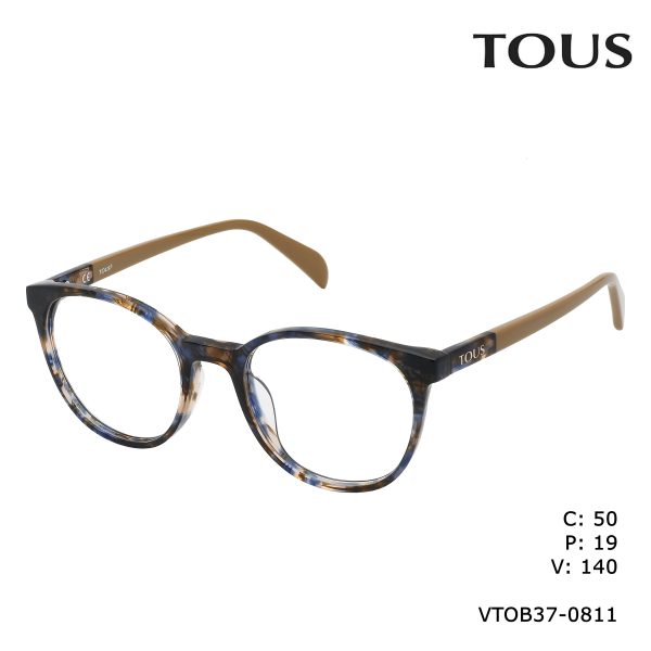 TOUS Optical Shiny Blue Pattern Brown/